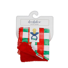 Load image into Gallery viewer, Red green plaid holiday pacifier blanket