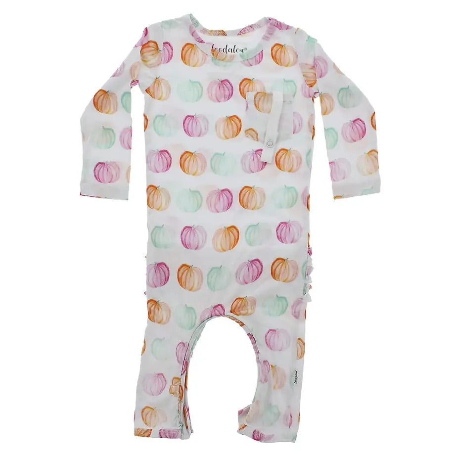 Bamboo baby romper Pumpkins with ruffles