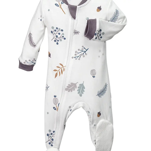 Flora Borealis footed babysuit