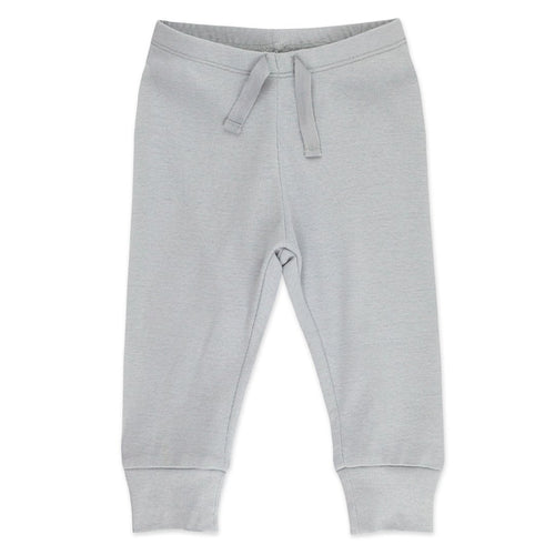 Organic cotton rib joggers- light gray