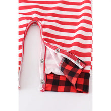 Load image into Gallery viewer, Red stripe Santa romper