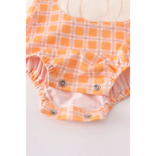 Load image into Gallery viewer, Orange plaid bubble romper