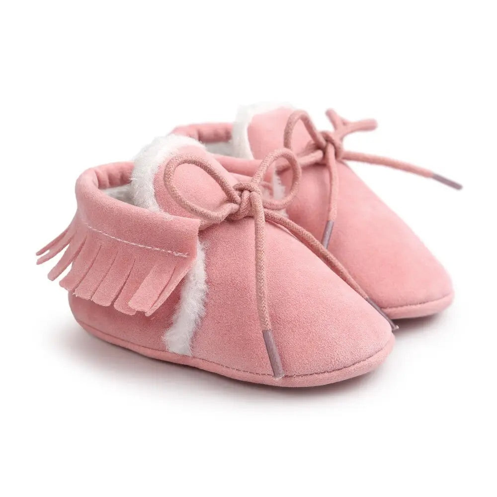 Comfy baby moccasins pink