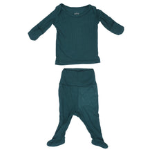 Load image into Gallery viewer, Ribbed forest green Jammie’s