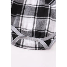 Load image into Gallery viewer, Black and white plaid Onsie shirt