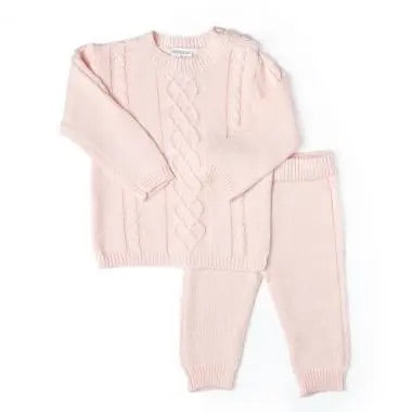 Baby Pink cable sweater set