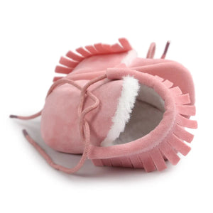 Comfy baby moccasins pink