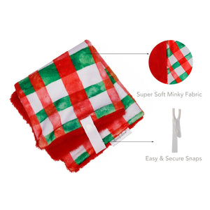 Red green plaid holiday pacifier blanket