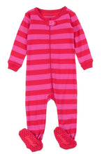 Load image into Gallery viewer, Pink and Red  Striped Footie