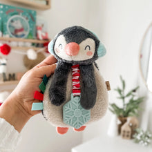 Load image into Gallery viewer, Holiday penguin itsy lovey plush + Teether toy