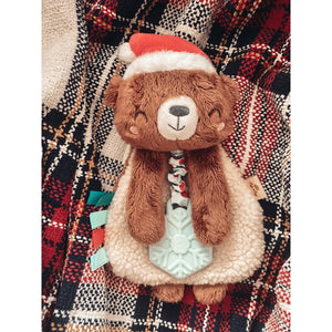 Holiday bear itsy lovey plush + Teether toy
