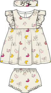 Butterfly dress set with headband