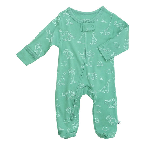 Babysoy zipper footie dinosaur