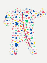 Load image into Gallery viewer, I heart you colorful zipper footie