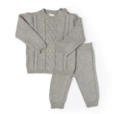 Grey Cable Knit Sweater set