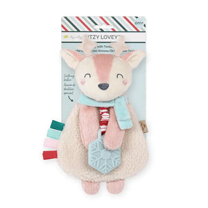 Holiday pink reindeer itsy lovey plush + Teether toy