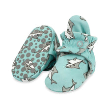 Load image into Gallery viewer, Baby Shark Organic Cotton Gripper Baby Bootie