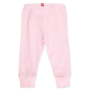 Organic cotton rib joggers- Baby Pink