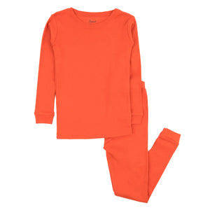 Orange two piece cotton pajamas