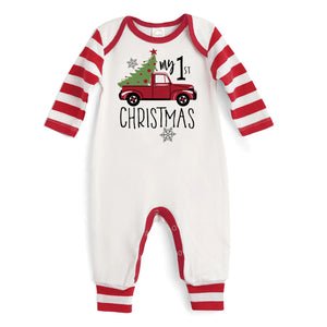 My first Christmas truck romper