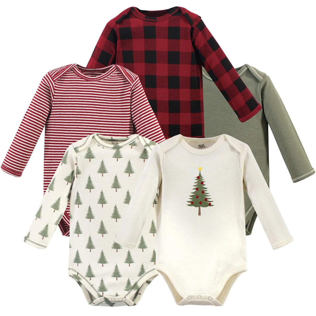 Touched by nature organic bodysuits tree plaid