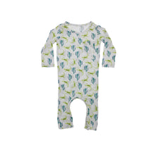 Load image into Gallery viewer, Bamboo baby romper Lizard cactus