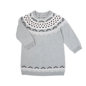 Grey fair isle knit dress set