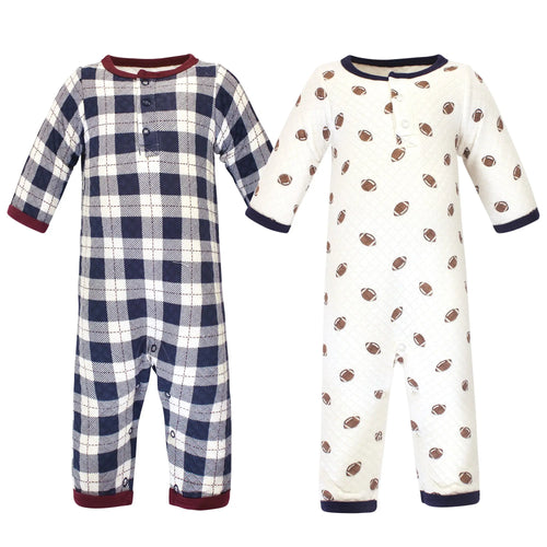 Hudson Baby quilted coveralls Footballs