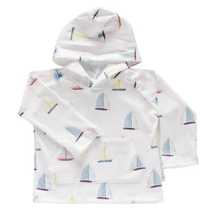 Organic pocket hoodie- Sailboats