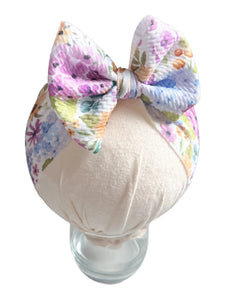 Lilac flower baby bow