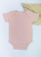 Load image into Gallery viewer, Powder pink short sleeve ribbed bodysuit