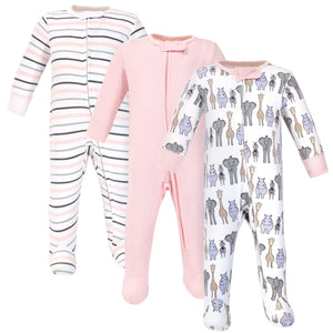 Hudson baby cotton sleep and play Pink Safari