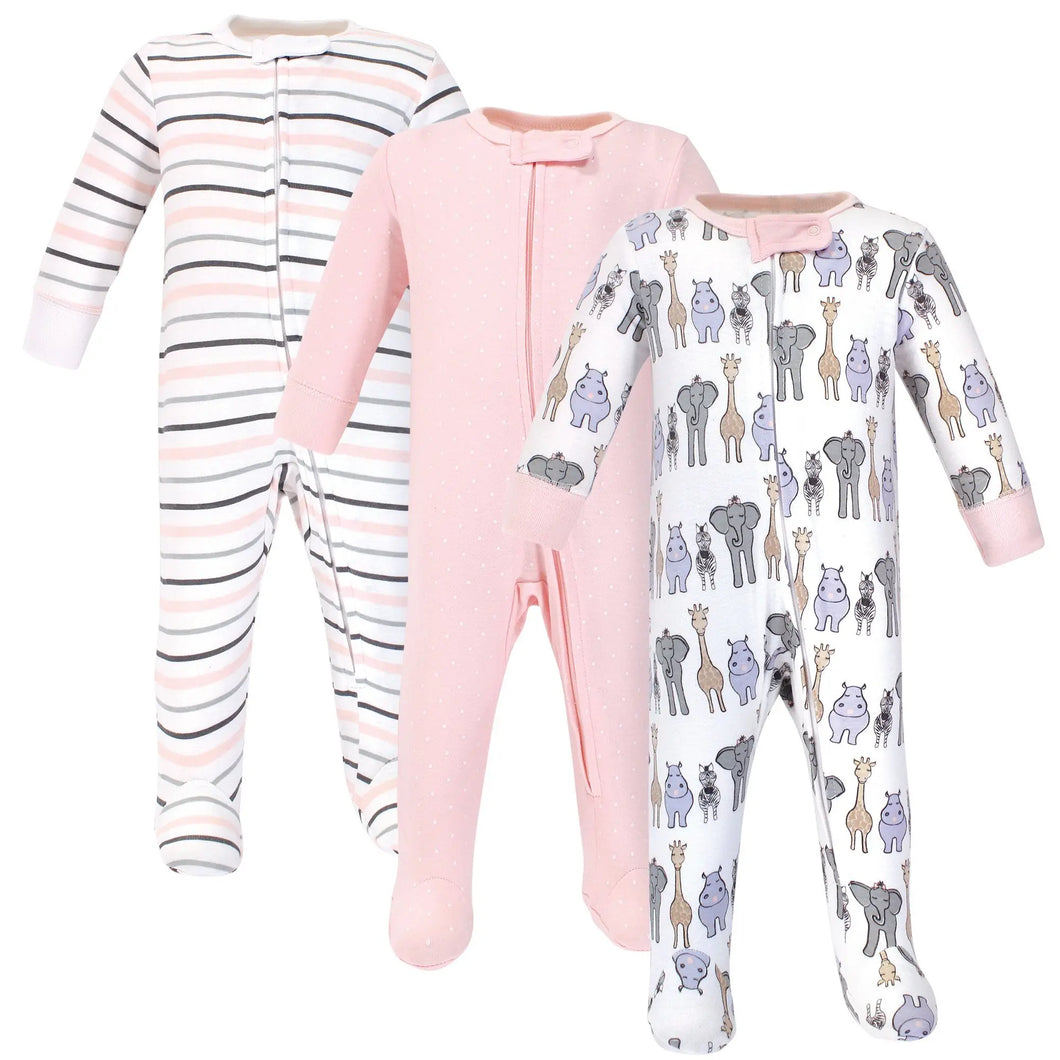 Hudson baby cotton sleep and play Pink Safari