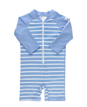 Load image into Gallery viewer, Cornflower Blue Stripe Rash Guard Bodysuit
