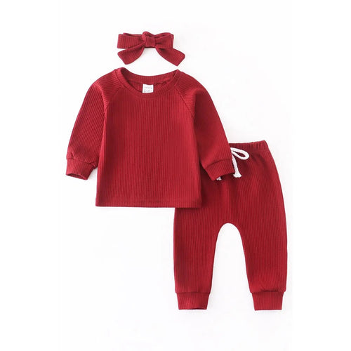 Maroon waffle set