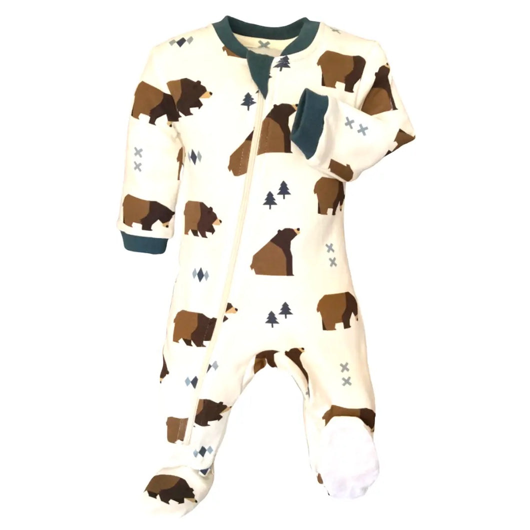 Little Grizzlies footed bodysuit