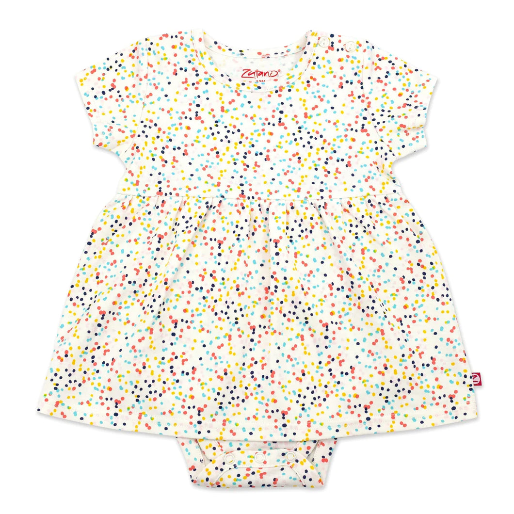 Confetti organic cotton romper dress