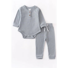 Load image into Gallery viewer, Grey ribbed jogger set