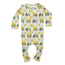 Load image into Gallery viewer, Bamboo baby romper Tractors
