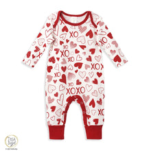 Load image into Gallery viewer, Hearts and hugs valentine romper
