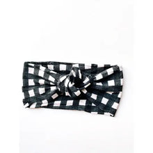 Load image into Gallery viewer, Knotted gingham nylon headband