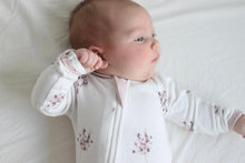 Load image into Gallery viewer, Spring blossom footed babysuit