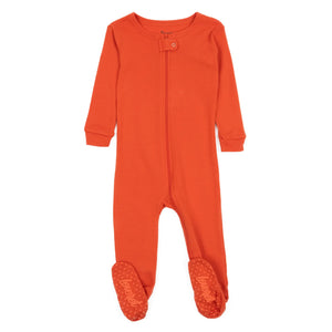 Orange footed cotton pajamas