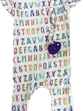 Load image into Gallery viewer, Bamboo baby romper ruffle sleeve and butt ABC