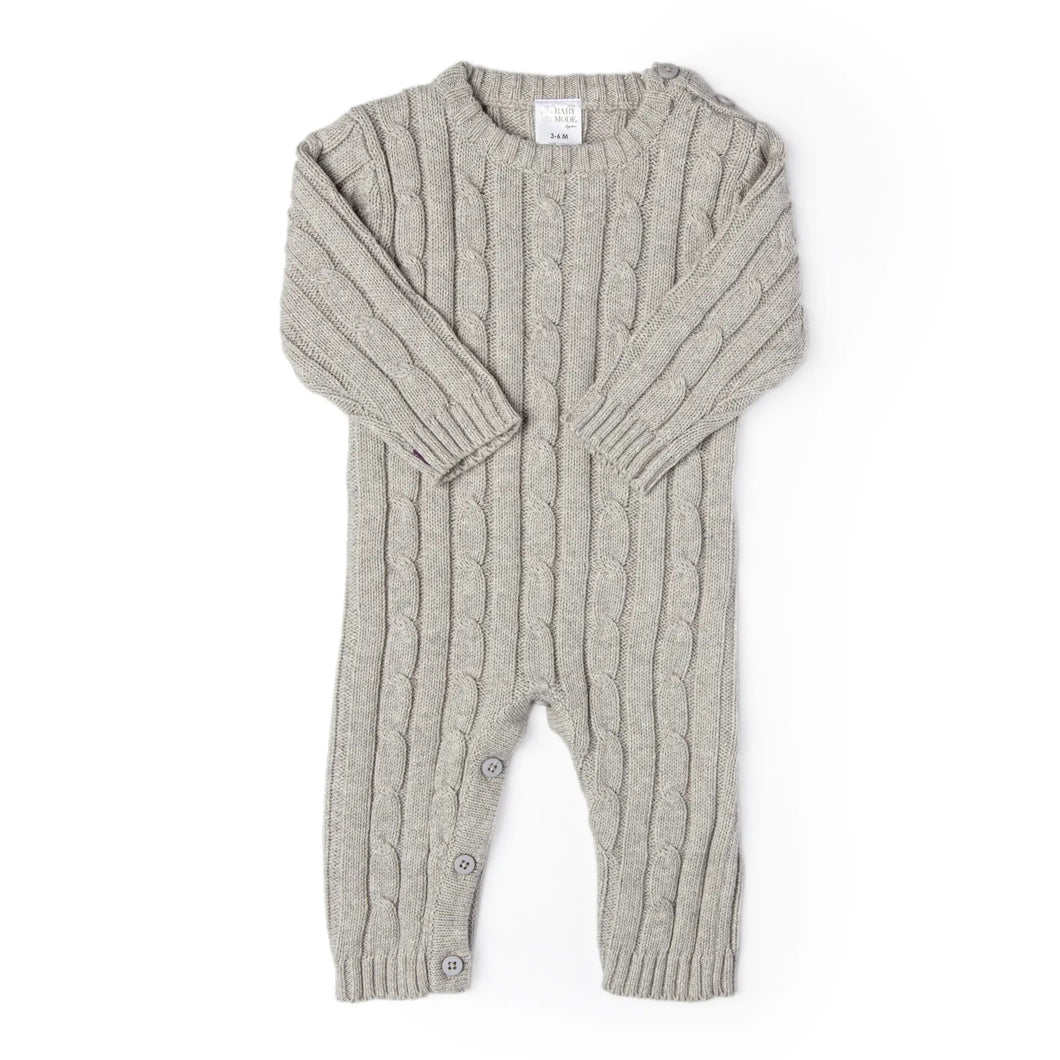 Grey Cable Knit Playsuit