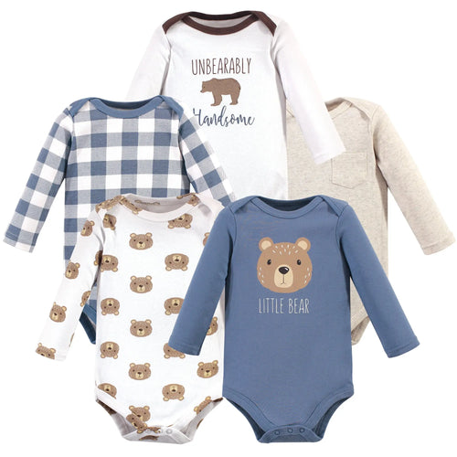 Hudson baby cotton long sleeve bodysuits Little Bear