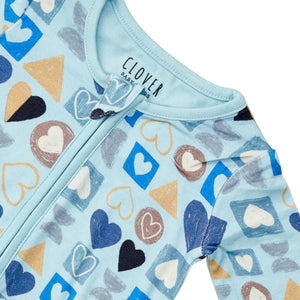 Hearts zip footie Blue