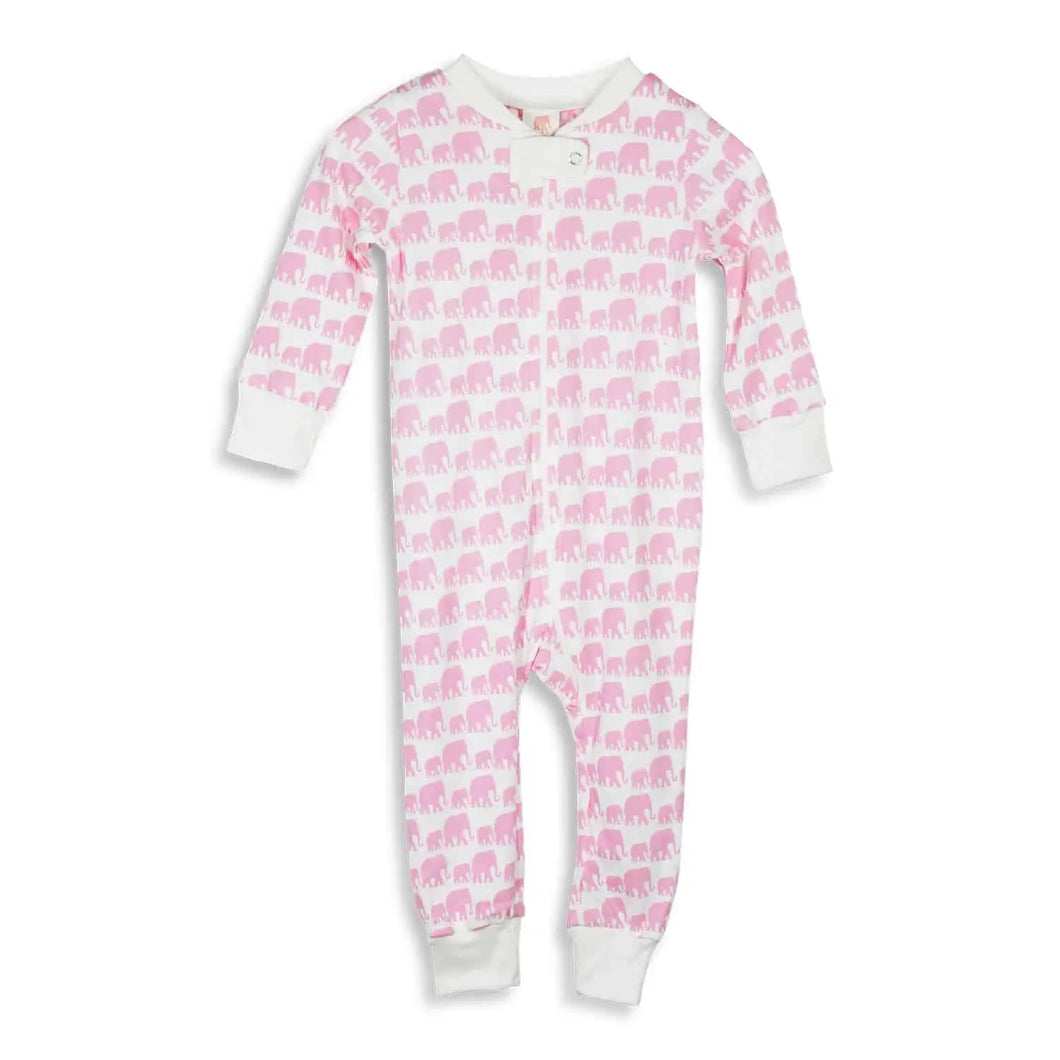 Pink elephant footless pajamas