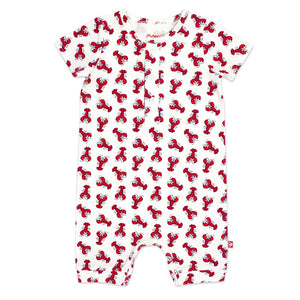 Lobster organic cotton Henley romper