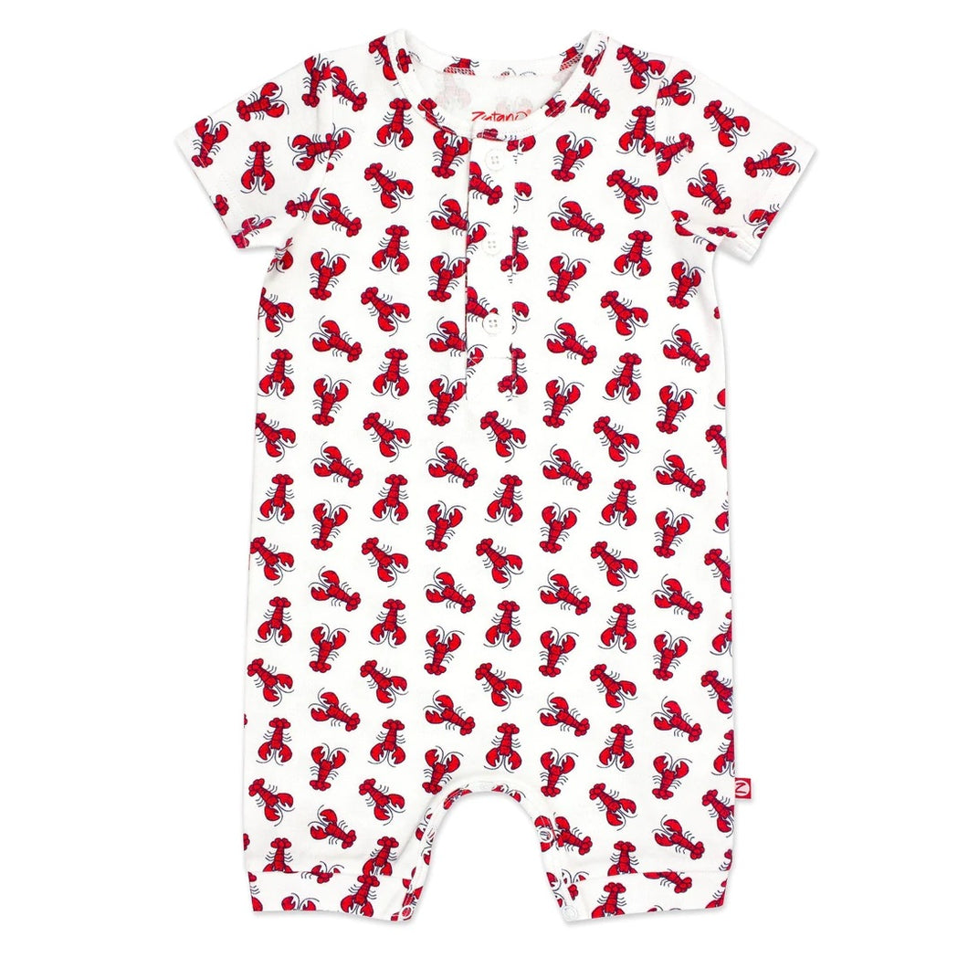 Lobster organic cotton Henley romper